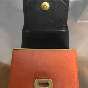 VTG 60's 70's Princess Gardner Designer Vintage Mod Leather Burnt Orange Sienna Brown Belt Buckle Cigarette Case Holder Smoking Accessories image 9