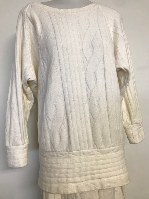 VTG 70’s 80’s Vintage Cream Cable Knit Oversized … - image 3