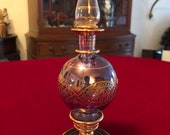 Egyptian Perfume Oil Bottle Handblown 7.25 quot H