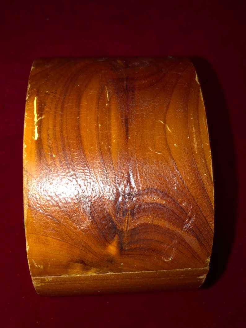 Vintage Iron River Michigan Souvenir Cedar Art Deco Style Trinket Box