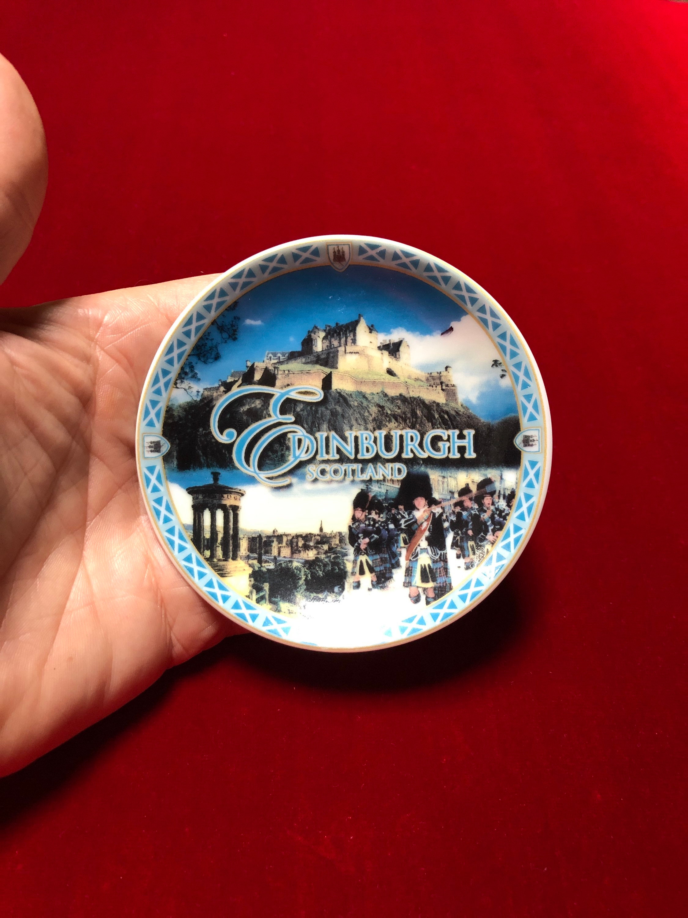 Ceramic Edinburgh Scotland Souvenir Trinket Tray 4 W Etsy