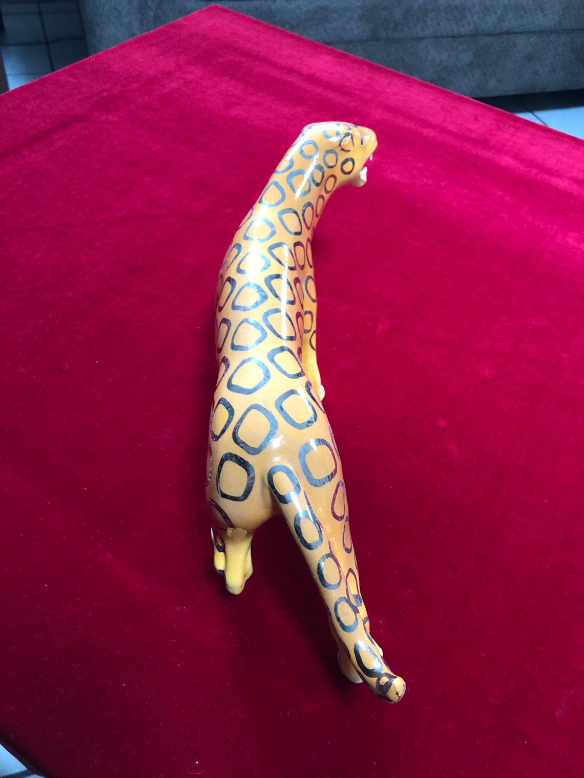 Ceramic Leopard Statue Figurine 13.5 Long Etsy