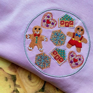 Christmas Gingerbread Cookies Embroidered Sweatshirt image 1