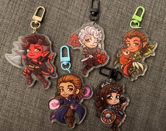 BG3 Charms Double Sided Baldur’s Gate Astarion Vampire Shadowheart Cleric Halsin Druid Owlbear Karlach Tiefling Gale Dekarios Wizard