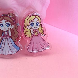Princess Acrylic Pins, Barbie, Princess & Pauper, Fairy, 12 Dancing Princesses, Fairytopia, Swan Lake, Nutcracker, Diamond Castle, Mariposa