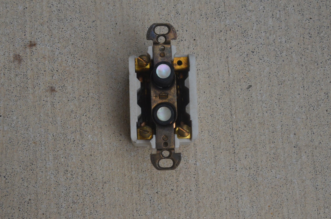 Antique 3Way Porcelain Push Button Light Switch Double Etsy