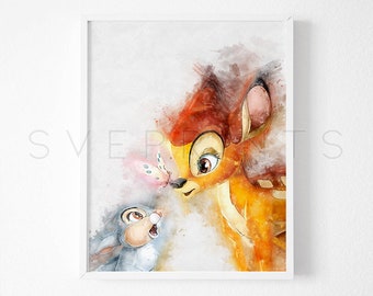 Bambi bedroom print wall art Doe gift poster picture Disney quote