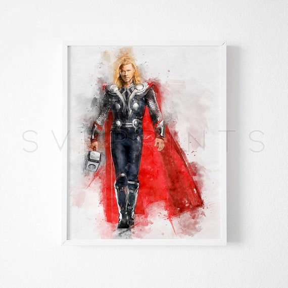 Thor Print Nursery Wall Art Thor Poster Kids Room Decor Thor Etsy