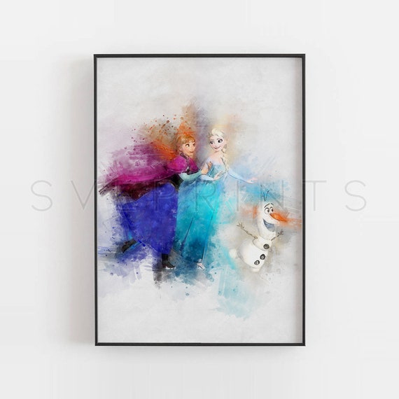 Frozen Print Anna Elsa Nursery Wall Art Poster Kids - Frozen Wall Decor Frozen Print Anna Elsa Nursery Wall Art Poster Kids - Frozen Wall Decor