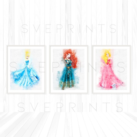Disney Princess Set Of 3 Merida Cinderella Sleeping Beauty Etsy