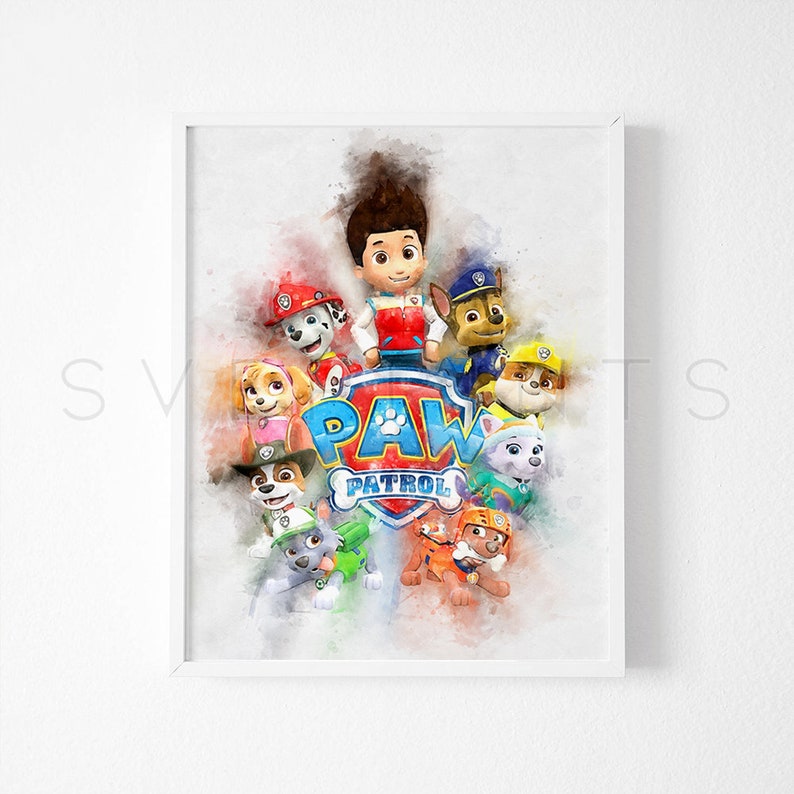 Paw Patrol print Nursery wall art All Paw Patrol poster kids Etsy