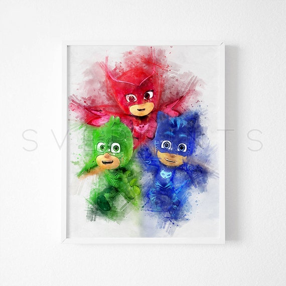 Pj Masks Print Nursery Wall Art Pj Masks Poster Kids Room Etsy