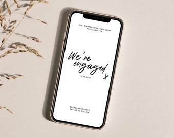 Electronic Engagement Announcement for Instagram, Digital Wedding Proposal Announcement, I Said Yes, Custom Template INSTANT DOWNLOAD