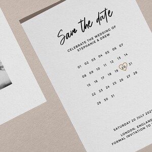 Hochzeit Save The Date Kalender Vorlage, druckbare Save The Date Kalender, Hochzeit Datum Ankündigung, benutzerdefinierte Vorlage SOFORT DOWNLOAD