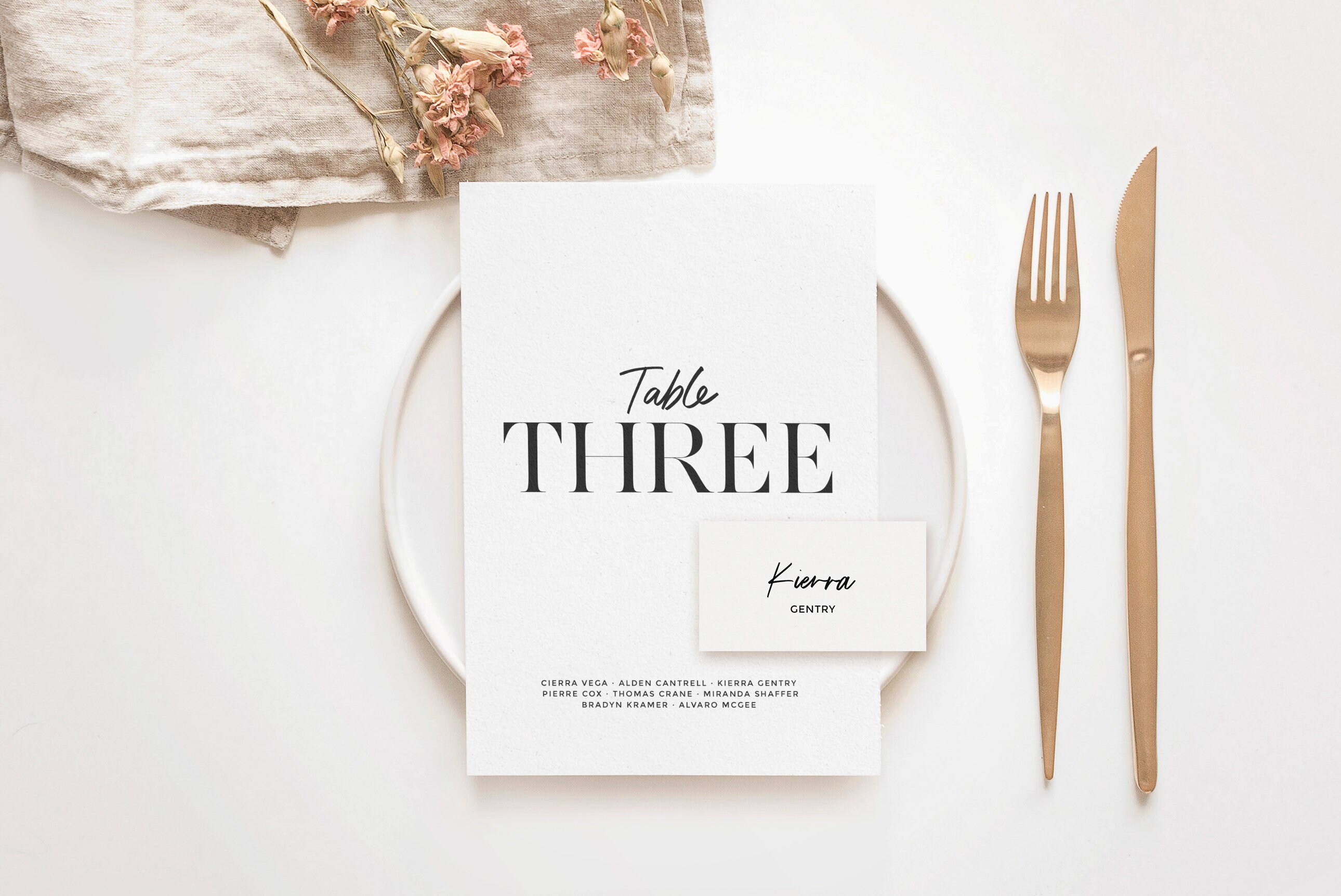 Monochrome Wedding Table Place Card Templates, Printable Table Number ...