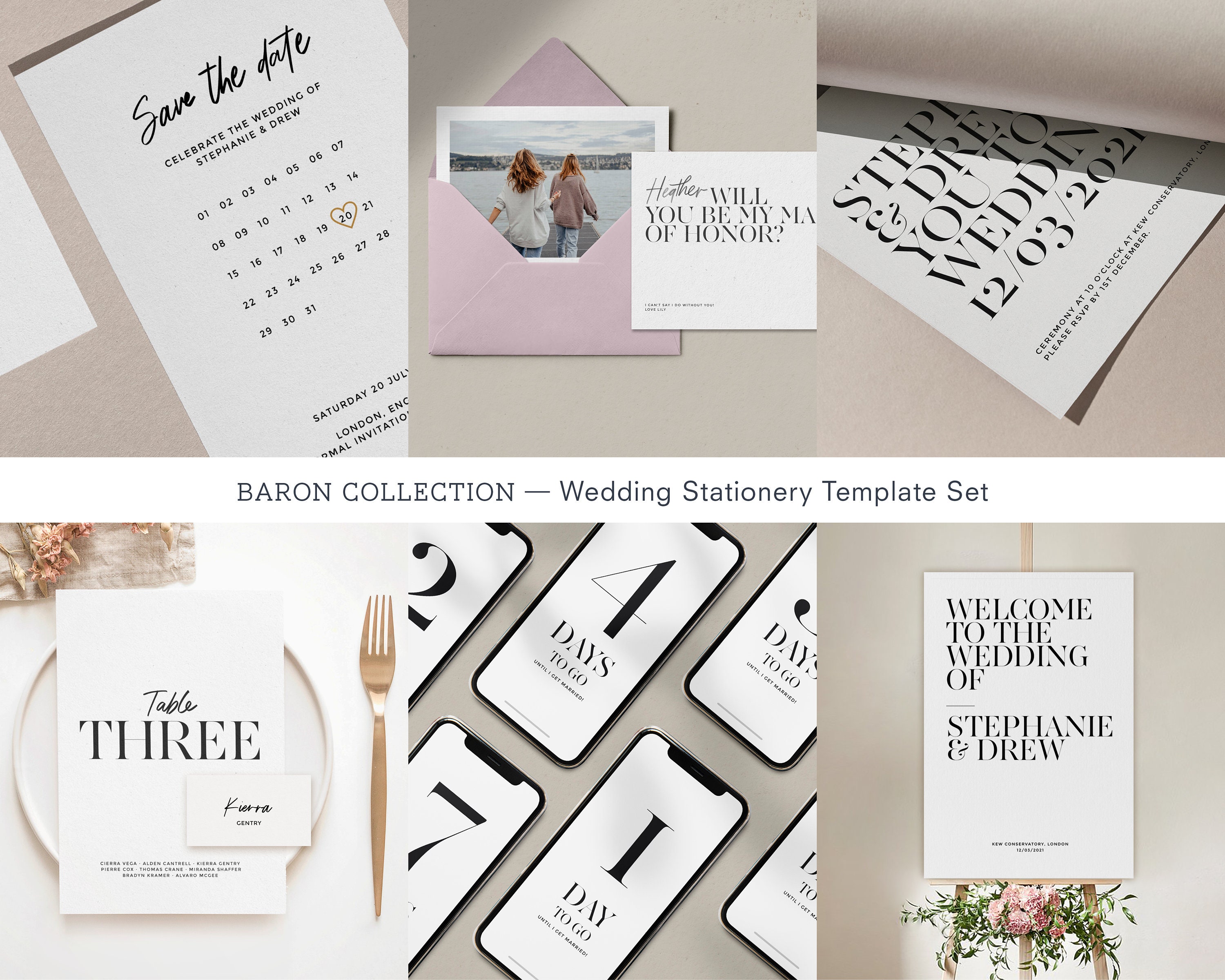 Printable Wedding Stationery Template Bundle Minimalist Etsy UK printable-wedding-stationery-template-bundle-minimalist-etsy-uk