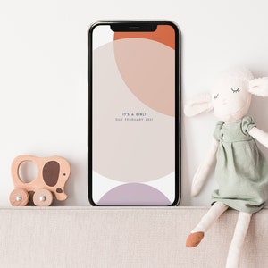 Électronique c'est un modèle de poste d'annonce de fille, annonce de révélation de sexe de grossesse, abstrait géométrique, modèle personnalisé TÉLÉCHARGEMENT INSTANTANÉ