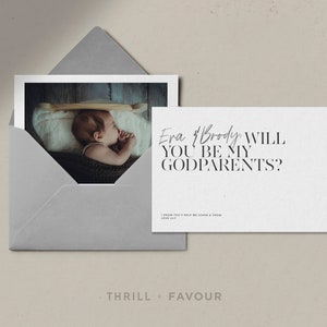 Printable Godparents Proposal Card Template, Will You Be My Godmother, Will You Be My Godfather, Custom Template INSTANT DOWNLOAD