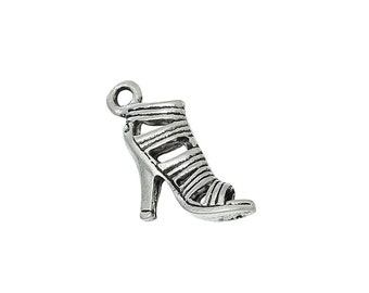 High Heel Shoe Charm//Pendant Tibetan Antique Silver 21mm 10 Charms Accessory