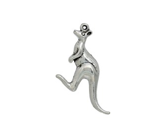 CBS Ceramic Beads 238 10 or 20 Gray Kangaroo Beads Peruvian Beads Tiny Kangaroo Beads Lots of 4 Animal Beads