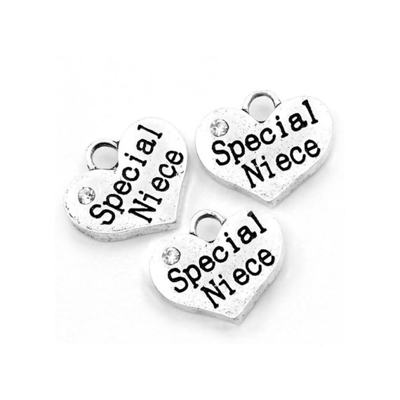 5 X Tibetan Silver /& Rhinestone SPECIAL AUNTIE 3D 16mm x 14mm Charms Pendants