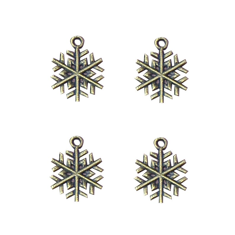 8 Christmas 20X15mm Charms Pendants Beads 10 Pcs Tibetan Bronze Tone Snowflake NO Lead /& Nickel Free Metal Charms Pendants Beads