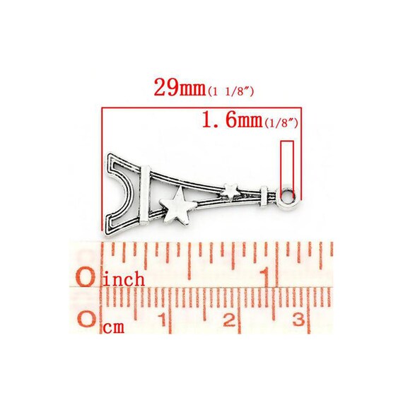 20 X Tibetan Silver EIFFEL TOWER WITH STARS 29mm x 13mm Charms Pendants