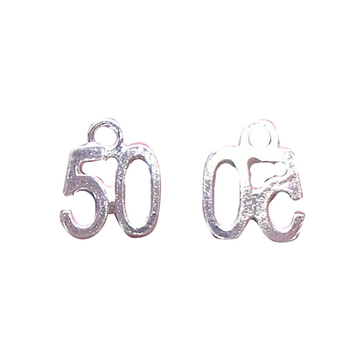 5 Pcs Silver Plated Number Fifty 50 50th Birthday 13X10mm Etsy