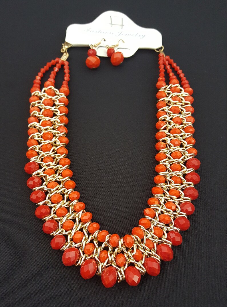 Urban Lipi Handmade Classic Vintage Jewelry Sets Necklace /& Earrings Crystals Sculpture Flower With Gift Box