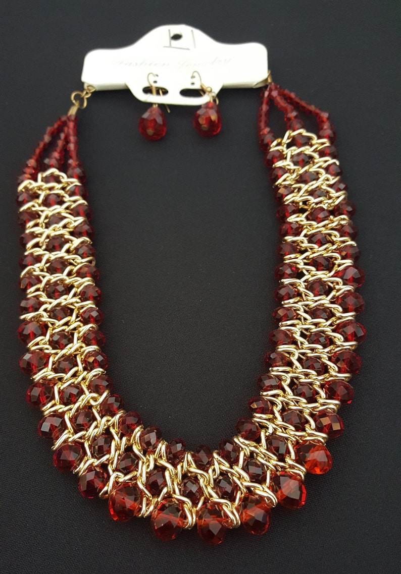 Urban Lipi Handmade Classic Vintage Jewelry Sets Necklace /& Earrings Crystals Sculpture Flower With Gift Box