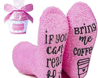 If You Can Read This Bring Me Coffee Socks,Cupcake Gift Boxes Cozy Bring Me Coffee socks