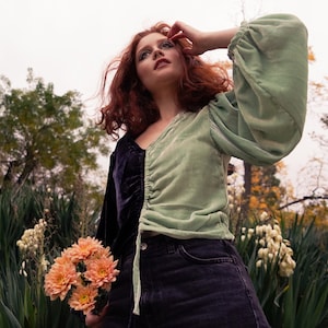 ANGELIQUE. Schnittmuster, Bluse mit Mittelglied und Kittelärmeln - Mittelstufe - DEUTSCH/ENGLISCH