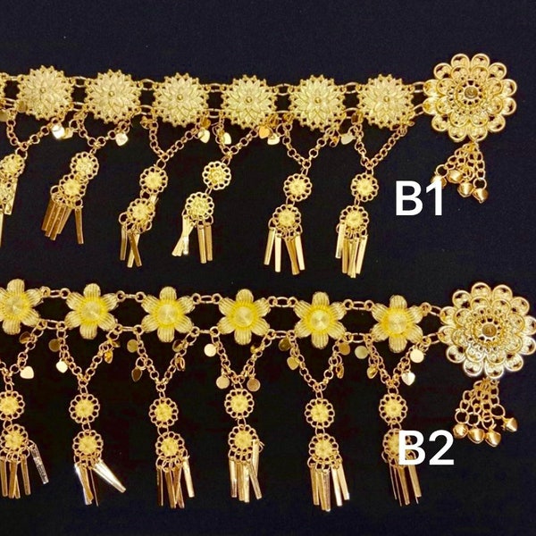 Thai Traditional Jewelry,Belts Accessories for Thai/ Khmer/Lao Dress. Ancient Gold Silver jewelry 38-40 inches..