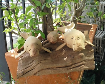 Carved Wooden Dugong Home Decoration