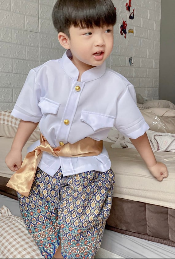 Smaak astronaut in de rij gaan staan Set of Thai Traditional Vintage Sabai Shirt & Pants for Kids - Etsy Sweden Smaak astronaut in de rij gaan staan Set of Thai Traditional Vintage Sabai Shirt & Pants for Kids - Etsy Sweden