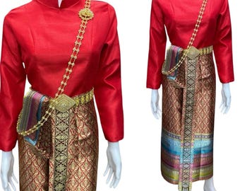 Beautiful Thai Shirt Thai Lao Silk Blouse