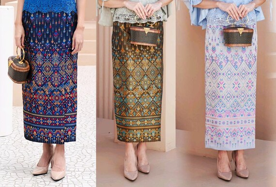 タイのラップアラウンドミニスカート、タイのスカート、タイのパルワ