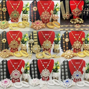 Set of Thai Traditonal Jewerly vintage Red,Silver Accessories for Thai Dress Chut Thai.
