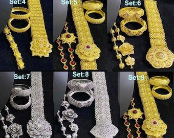Set of Thai Traditonal Jewerly vintage Costumes Thai Wedding Dress Thai Dance Thai Dress