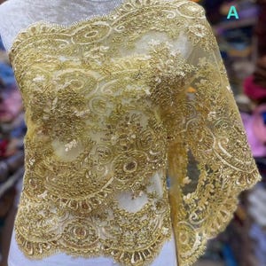 Sabai Sash,Shoulder Cloth for Thai Dress Sabai lace fabric Sabai gold Kids&Adults