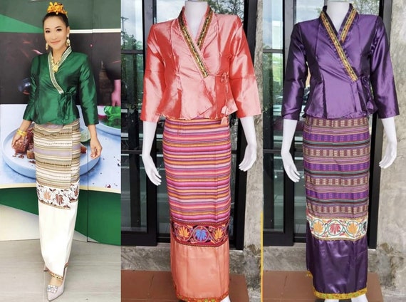 Thai traditional top silk dress
