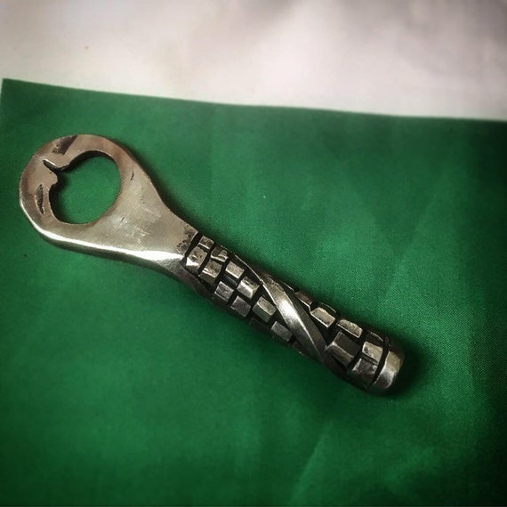 Hand Forged Steel Cyber Twist Bottle Opener 