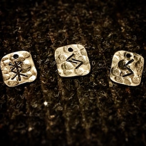 Hand Forged Blacksmith Made Runic Pendants