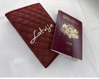 Pass Blicke bestickt mit Lettland Schild