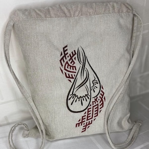 Handmade backpack with Latvian sign