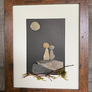 Pebble art, pebble art couple, pebble art gift, wedding gift,anniversary gift