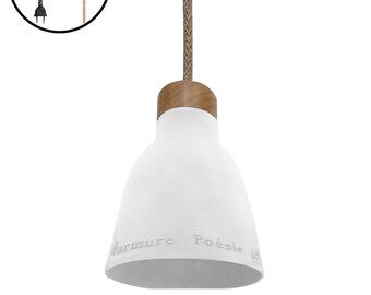 Suspension ou lampe Baladeuse Rosinette lettres Poésie