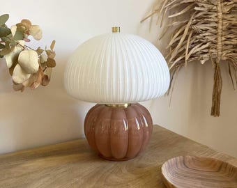 Madeleine Table Lamp Glass and Ceramic Moka Brown