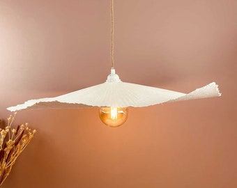 Louise hanglampenkap van papier met reliëf, 60 cm