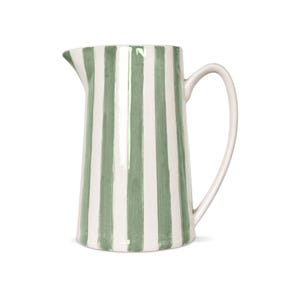 Jarra ou garrafa listrada de matcha verde e branco